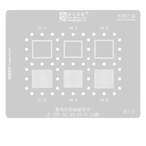 Replacement for AMAOE STENCIL AU:1 AU1 FOR IPHONE A7 A8 A9 CPU - Quality Phone Parts in Sri Lanka